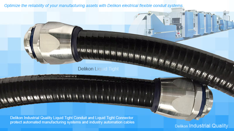 [CN] DELIKON coding marking equipment CNC machine cable protection aluminum connector swivel aluminum connector InterLocked Liquid Tight Conduit,aluminum connec